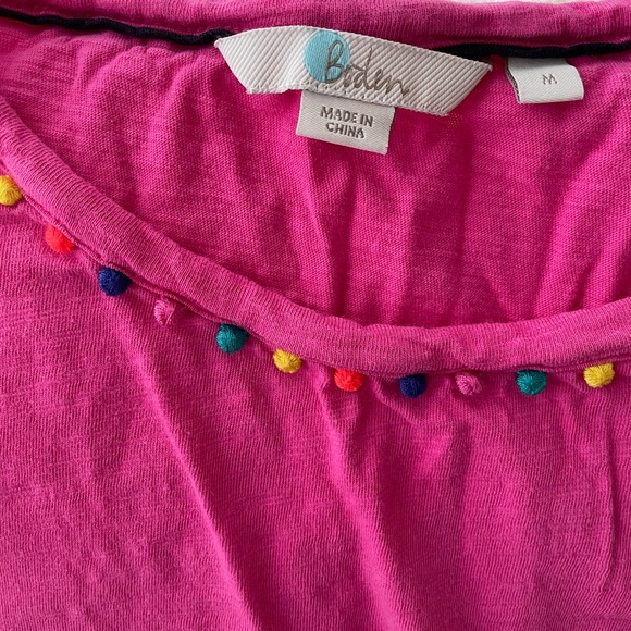 Boden British Charlie Pom Jersey Tee Shirt Pink M - Picture 14 of 16